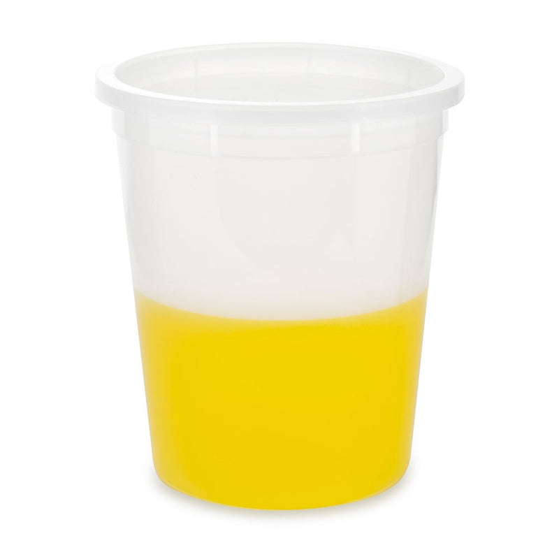 Container, Multi-Purpose, PE, Economy Style, 16oz (480mL), Separate Snap Lid, Natural