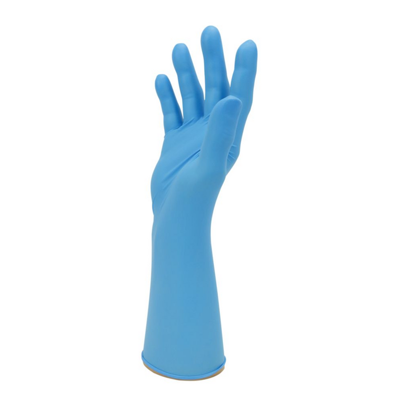 Blue Nitrile Long Cuff Gloves, 10 Mil