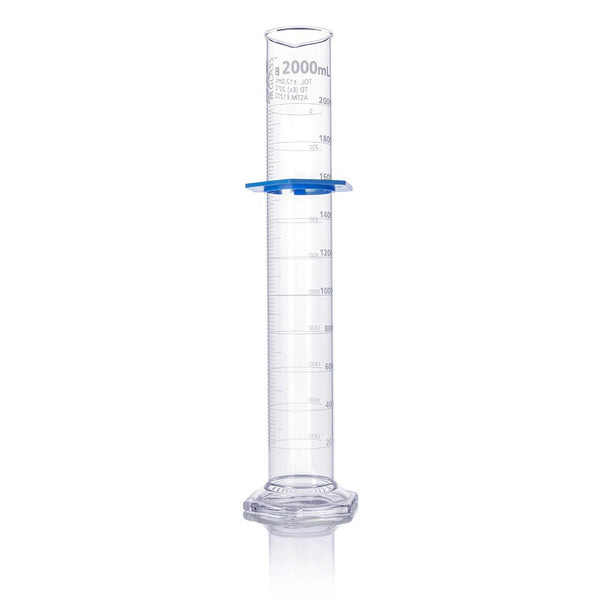 Cylinder, Graduated, Globe Glass, 2000mL, Class B, To Deliver (TD), Dual Grads, ASTM E1272, 1/Box