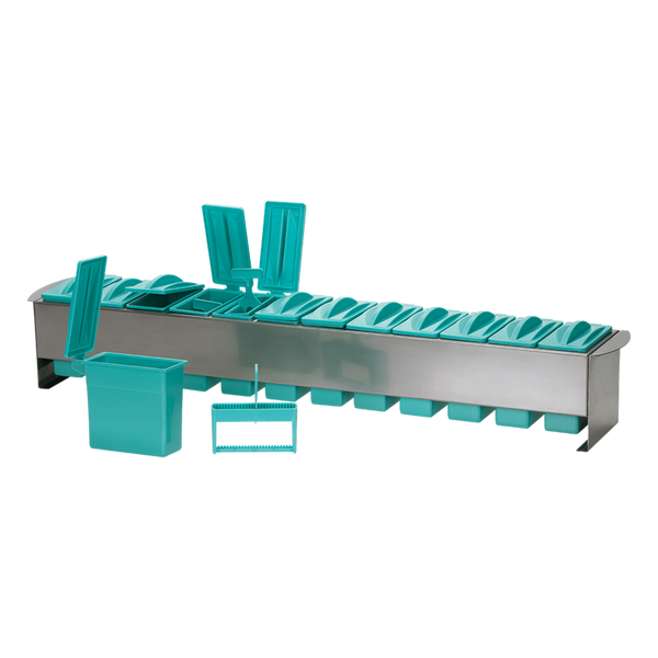 Stainless Slide Stain Set, Hinged Lids