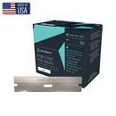 Box of 50 AccuTec Single Edge Prep Blades, durable consumables for precise blade replacement and maintenance.