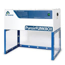 Air Science FUME-BOX horizontal flow fume hood for laboratory safety, with clear viewing window and stainless steel construction.