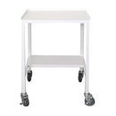 Air Science steel cart with casters for Purair Advanced ductless fume hood, featuring a sturdy metal frame and mobility wheels.