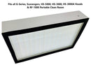 Airfiltronix HEPA filters for air purifiers, rectangular consumables with 10.5 x 10.5-inch size, designed for clean air filtration.