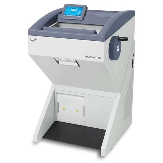 Refurbished Avantik QS12 Cryostat used laboratory equipment with digital display and control panel.