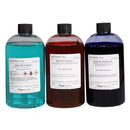 Azer Scientific Easy III 3-Step Rapid Differential Stain Kit consumables in a kit box with stain reagents and instructions.