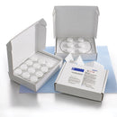 Six jars of Cancer Diagnostics Prostate-Pak pre-filled formalin biopsy kits, sterile consumables for prostate tissue sampling.