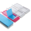 Blue tri-fold biopsy paper from Cancer Diagnostics, used as consumable in laboratory tissue sampling procedures.