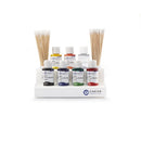 Cancer Diagnostics 6-Color Flip-Top Tissue Marking Dye Kit with 2oz bottles, includes six vibrant color dyes for laboratory use.