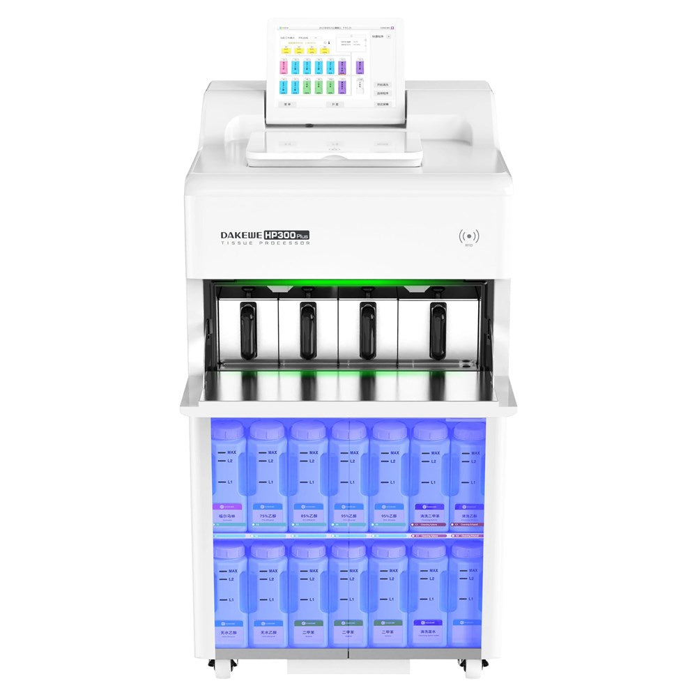 Dakewe HP300 Tissue Processor, laboratory equipment for tissue processing, with digital controls and compact design.