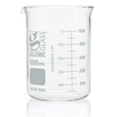 Set of 48 Globe Scientific glass Griffin-style beakers, 10ml capacity, laboratory consumables with clear measurement markings