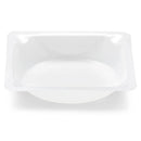 Set of 12 white Globe Scientific 10ml square weighing boats for laboratory use, compact and durable consumables.