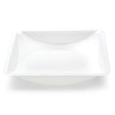 Set of 12 white Globe Scientific square weighing boats, 10ml capacity, 45x45x8mm, used as consumables for laboratory weighing.
