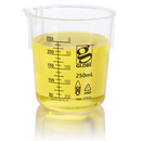 Set of 12 Globe Scientific 50ml plastic Griffin-style beakers, ideal for laboratory consumables and scientific experiments.
