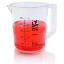 Set of 12 Globe Scientific plastic Griffin-style beakers, 50 ml capacity, ideal for laboratory consumables and scientific experiments.