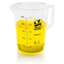 Set of 12 Globe Scientific 50ml plastic Griffin-style beakers for laboratory use, durable and transparent for precise measurements.