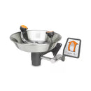 Stainless steel Guardian wall mount eyewash station for emergency eye rinsing, designed for safety and durability in industrial settings.