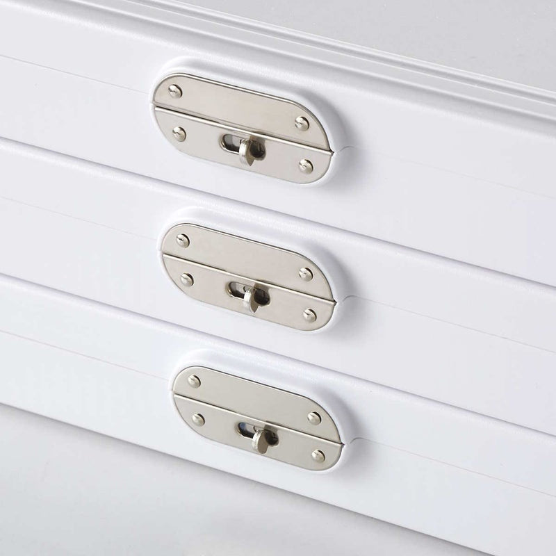 Locking Slide Storage Boxes, White