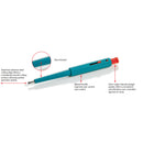 Set of four Kai retractable T-sue biopsy punches in magenta, designed for precise tissue sampling in medical procedures.