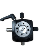 Leica RM2100 series fixture for specimen clamps, orientating repair part, round barrel design for microscope specimen positioning.