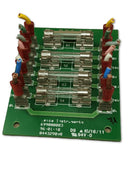 Used Leica CM3050 S fuse board repair part, showing close-up of the electrical component for the Leica medical imaging device.