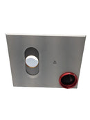 Used Leica CM1950 front plate assembly, repair part for microscope, showing metal components and mounting details.