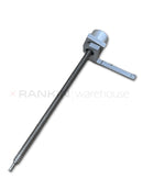 Used Leica CV5030 spindle with angle, repair part for microscope, shown in close-up with detailed metal components.