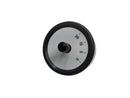 Used Leica RM2155 handwheel knob assembly, repair part for microscope, shown from different angles in the image.