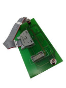 Used Leica RM2155 vertical limit switch board for repair parts, showing electronic components on a circuit board.