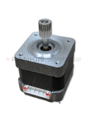 Used Leica CV5030 Z-axis stepper motor with gear, repair part for precision equipment, showing the motor and gear assembly.