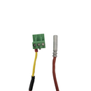 Used Microm HM 550 condenser temperature sensor, repair part for HVAC systems, showing the sensor with wiring and connector.