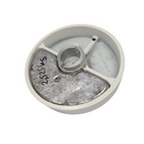 Used Microm HM 550 handwheel assembly, a repair part for Microm microscopes with detailed view of the wheel and mounting components.