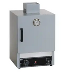 Quincy air-forced analog oven, equipment with 14x20.5x12.3-inch dimensions, featuring control dials and digital display.