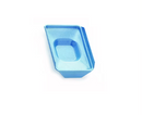 Set of 12 blue-coated metal base molds for biomedical consumables, measuring 15x15x5mm, by Rankin Biomedical.