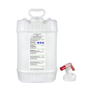 5-gallon Rankin Biomedical HDPE drum with spigot, used for storing and dispensing consumable liquids.