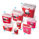 Rankin 1-quart sharps container for medical waste disposal, durable plastic with secure lid, designed for safe sharps disposal.