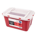 Rankin 1-quart sharps container for safe disposal of used needles and medical sharps, made of durable plastic.