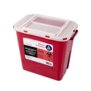 Rankin 1-quart sharps container for safe disposal of used needles and medical sharps in a durable, transparent plastic design.