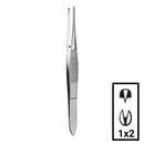 Pair of Rankin Teeth Tissue Forceps, dental consumables with stainless steel tips for precise tissue handling and surgical procedures.