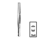 Pair of Rankin Teeth Tissue Forceps, dental consumables, with fine serrated tips for gentle tissue handling, shown in close-up.