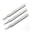 Sterile disposable plastic scalpels from Rankin in a box of 10, designed for medical or clinical use.