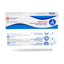 Box of 10 sterile disposable plastic scalpels by Rankin, showing individual scalpels in a clear plastic packaging.