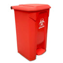 Rankin biohazard waste bin in 12-14 gallon size, durable consumables container for safe medical waste disposal.