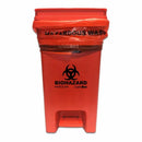 Rankin biohazard waste bin, 12-14 gallons, durable consumable container for safe medical waste disposal.
