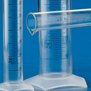 Set of Rankin 10ml polymethylpentene graduated cylinders with printed graduation marks, used for precise liquid measurements.