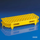 White Rankin test tube rack for consumables, holds 90 test tubes with 12-13mm diameter, ideal for laboratory organization.