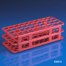 White Rankin test tube rack with 90 slots for 12-13mm consumable test tubes, ideal for laboratory organization.