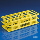 White Rankin test tube rack with 90 slots for 12-13mm test tubes, designed for laboratory consumables storage.