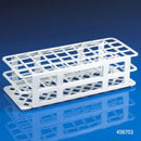 White Rankin 90-place test tube rack for consumables, designed to hold 12-13mm test tubes securely.