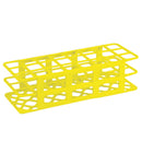 White Rankin test tube rack for consumables, 90-place rack with 12-13mm slots for laboratory test tubes.